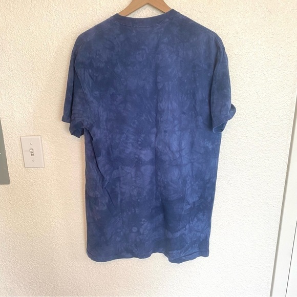 The Mountain Adult Large Tie Dye Blue Wolf Graphic Oversized Tee Shirt - Picture 8 of 8